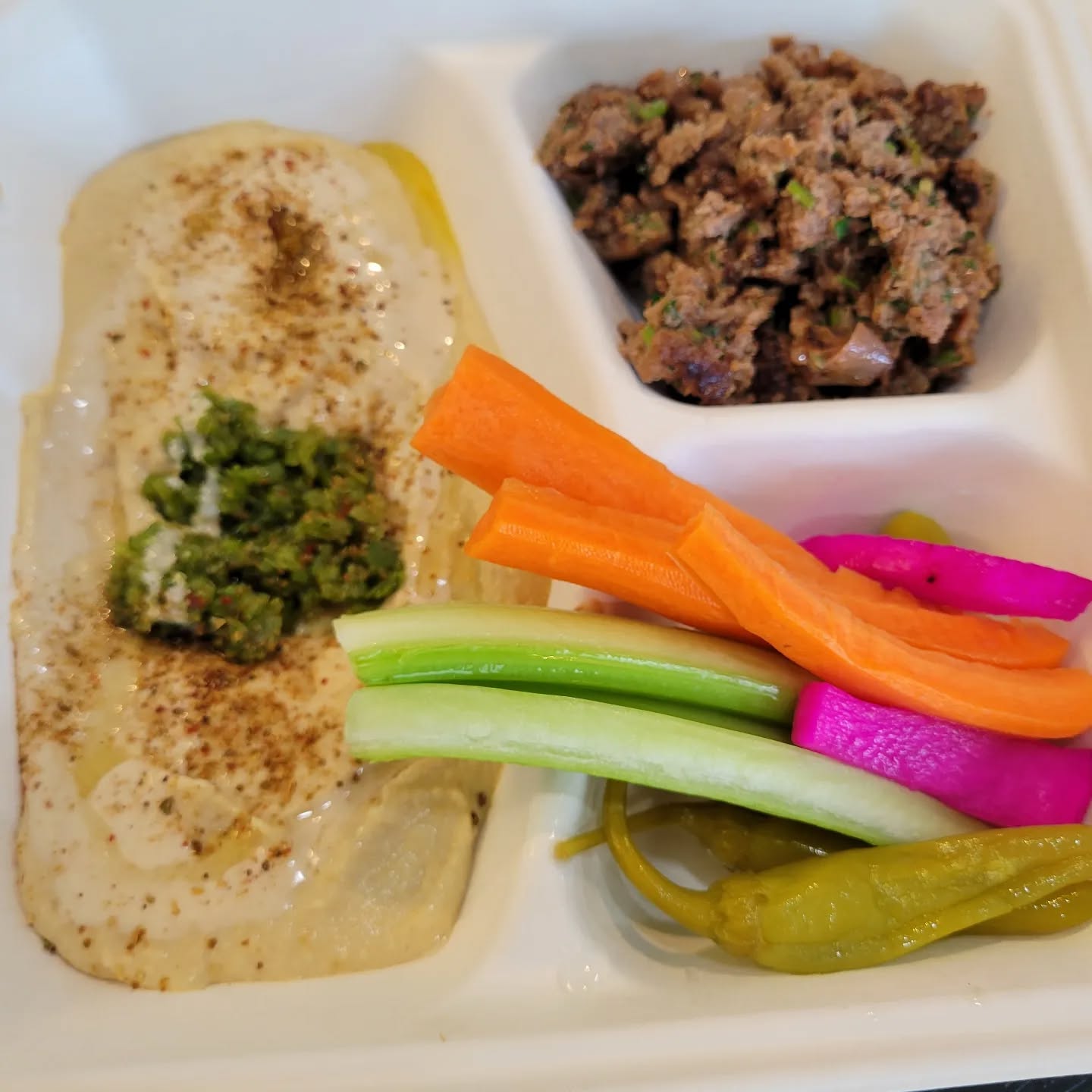 Hummus Plate w/ Beef Kefta